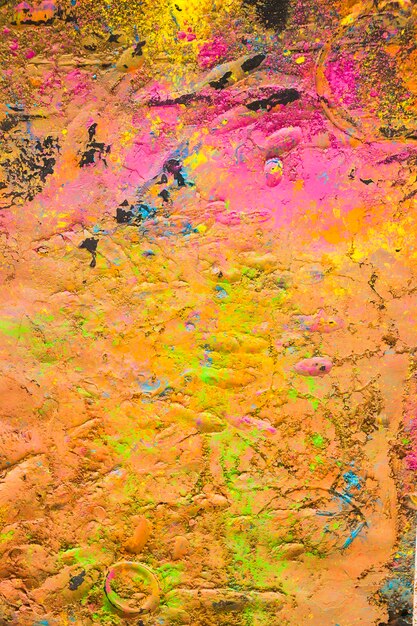 Full frame of mixed holi color powder