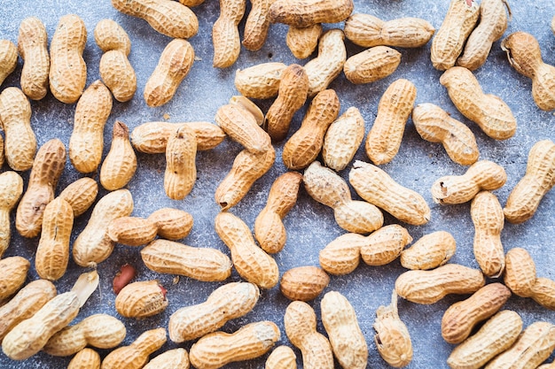 Full frame of raw peanuts