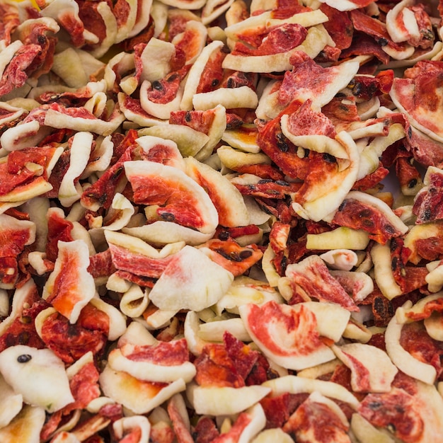 Full frame of red delicious fruit slices