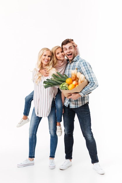 Full length portrait of a beautiful family