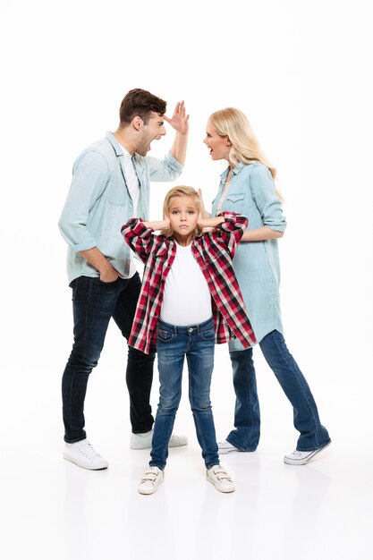 Full length portrait of a family having and argument