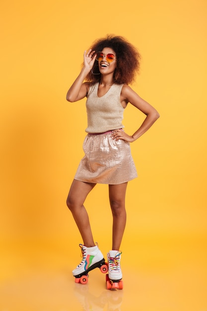 Full length portrait of a happy afro american woman