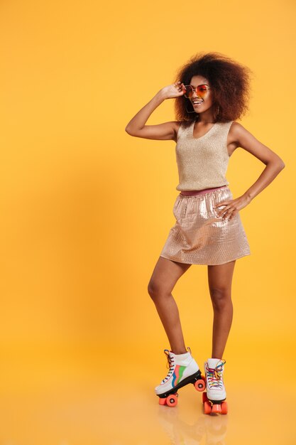 Full length portrait of a happy afro american woman