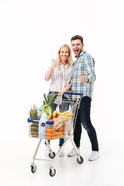 Full length portrait of a happy couple