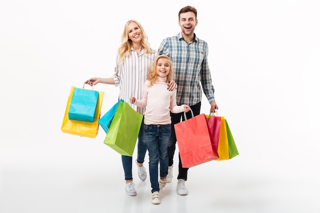 Free photo full length portrait of a happy family