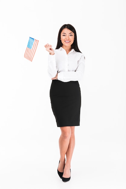 Full length portrait of a smiling asian businesswoman