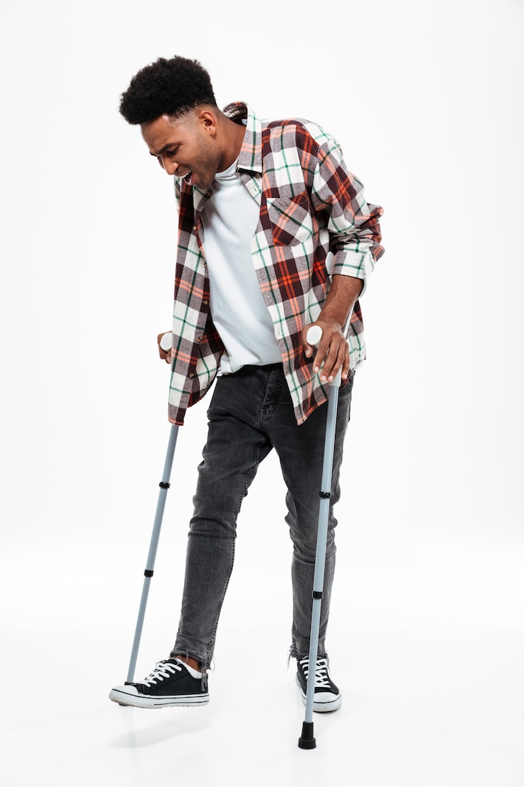 Free Photo full length portrait of a young afro american man