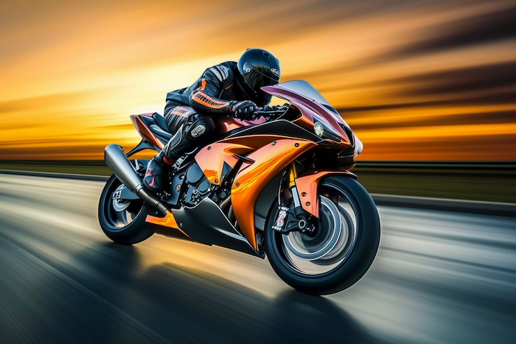 Free Photo full shot adult riding cool motorcycle