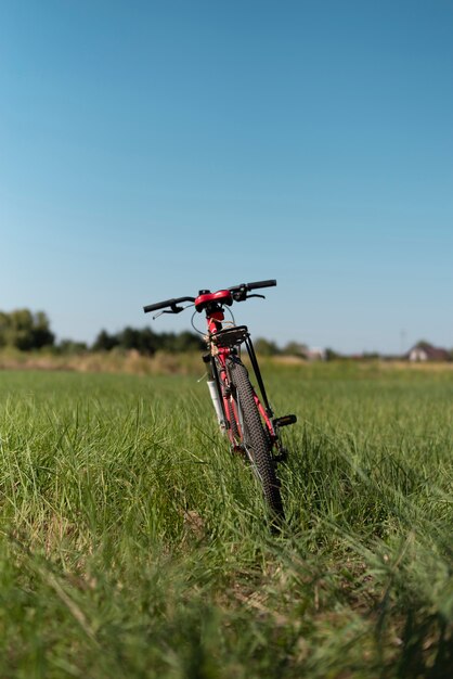 Full shot of a bicycle in nature