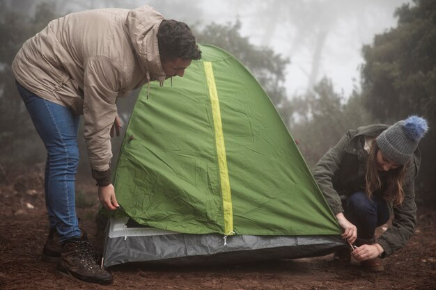 Full shot campers working together