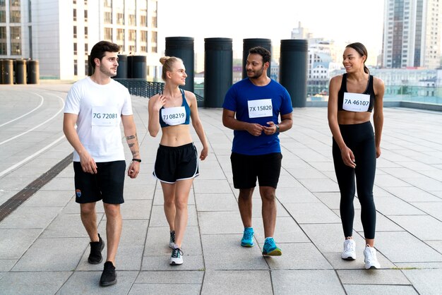 Full shot contestants outdoors