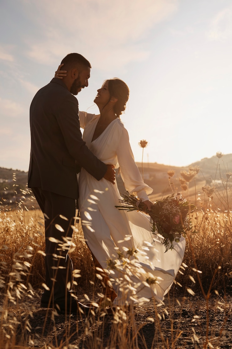 Free Photo full shot couple dancing in nature