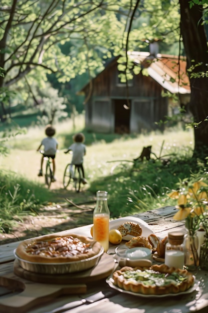 Foto gratuita bambini che si godono una giornata di picnic