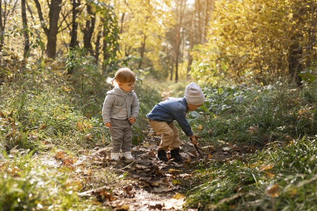 Full shot kids spending time in nature