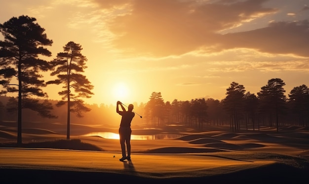 Foto gratuita uomo che gioca a golf.