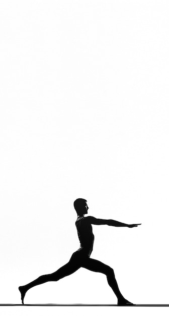 Бесплатное фото Полный человек практикует йогу.