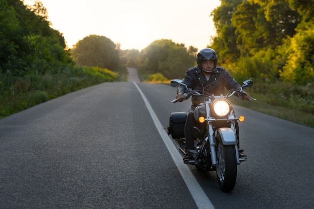 man riding a motorbike