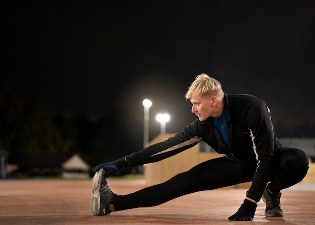 Full shot man working out