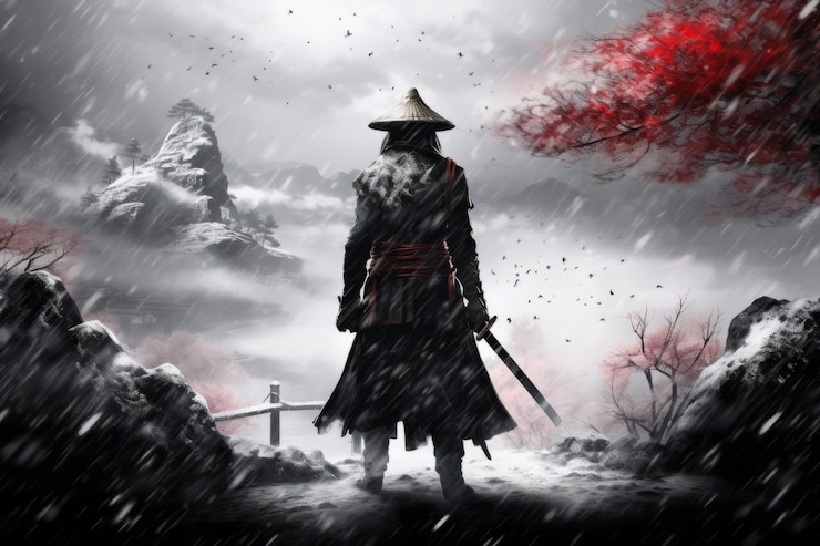 Free Photo full shot ninja winter season
