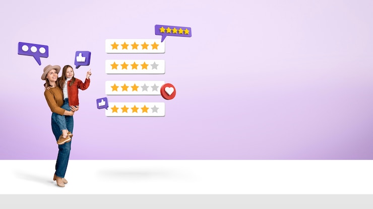 Free Photo full shot smiley mother and girl with good reviews