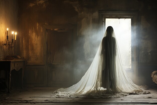 full shot spooky character posing