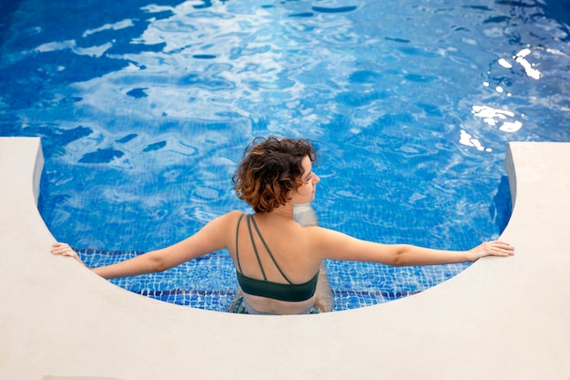 Full Shot Woman in Pool