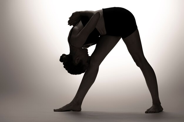 Full shot woman posing in studio