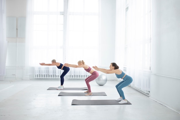 Full shot women training together