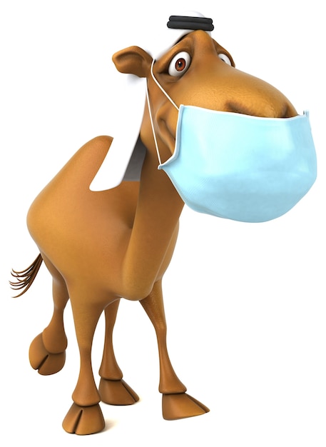 Бесплатное фото Веселый 3d верблюд с маской