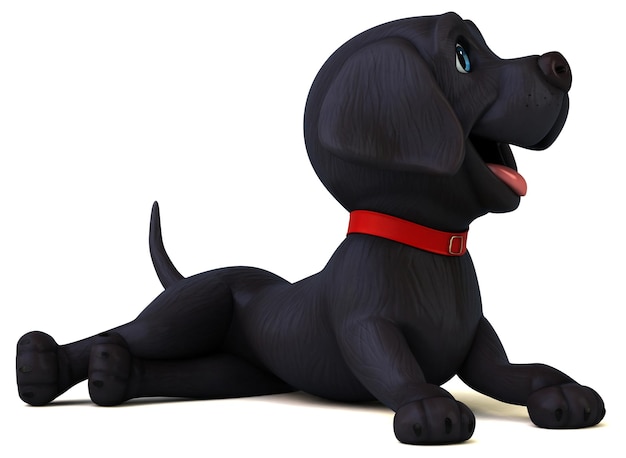 Foto gratuita divertente cartone animato 3d nero labrador retriever