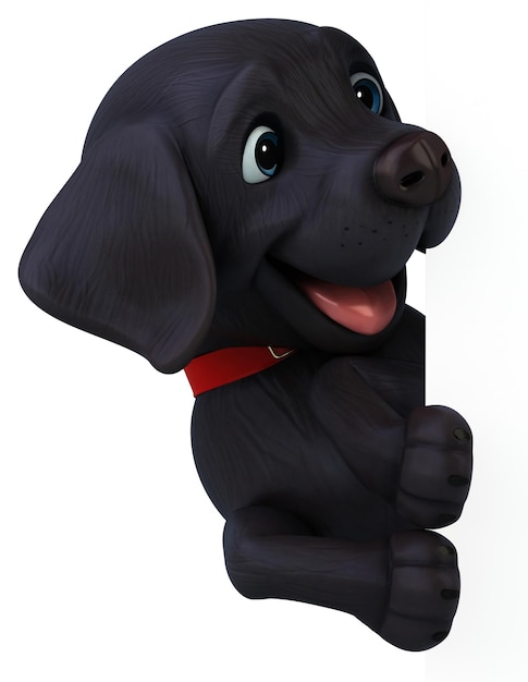 無料写真 楽しい 3 d 漫画の黒いラブラドル ・ レトリーバー犬