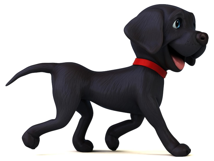 Free Photo fun 3d cartoon black labrador retriever