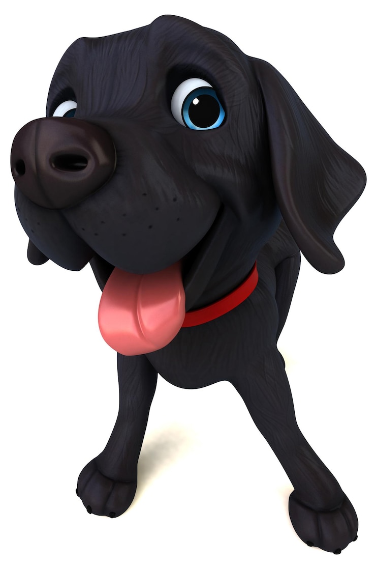 Free Photo fun 3d cartoon black labrador retriever