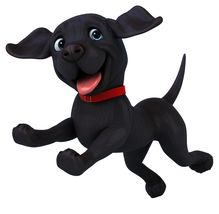 Free Photo fun 3d cartoon black labrador retriever