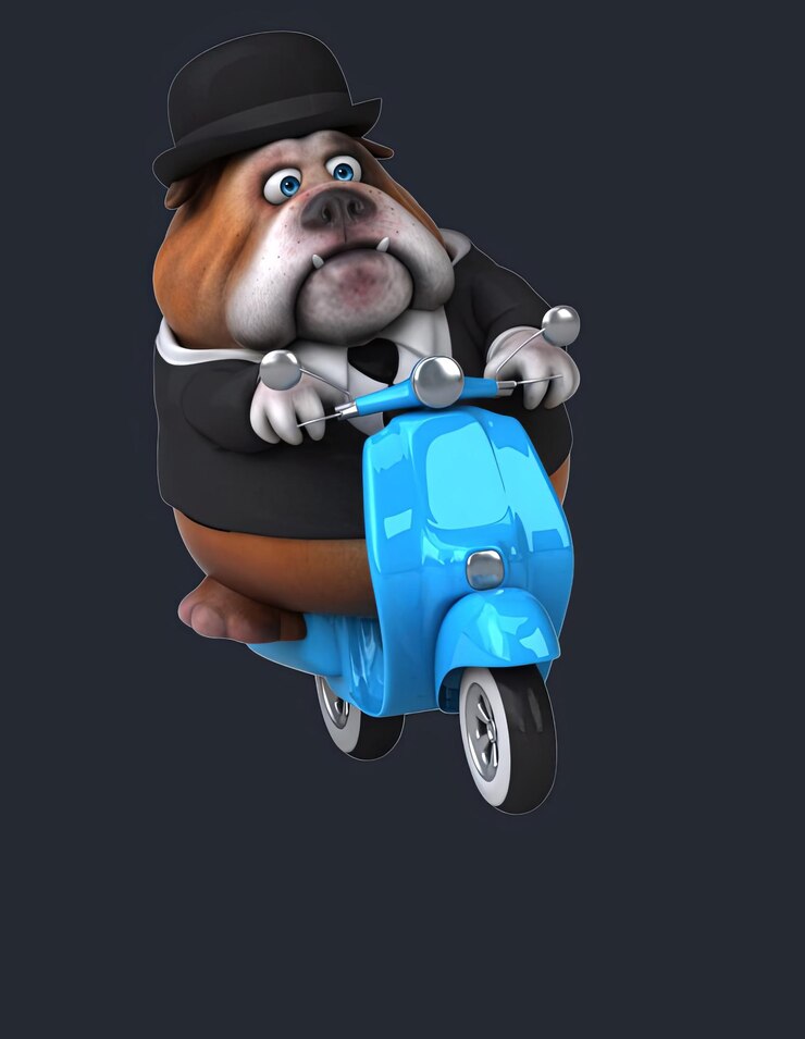 Free Photo fun 3d cartoon bulldog