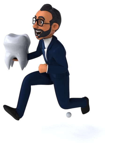 Fun 3D cartoon illustration of an indian businessman