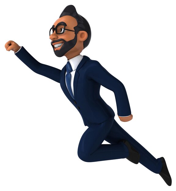 Fun 3D cartoon illustration of an indian businessman