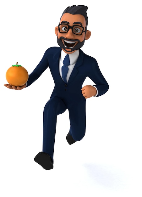 Fun 3D cartoon illustration of an indian businessman