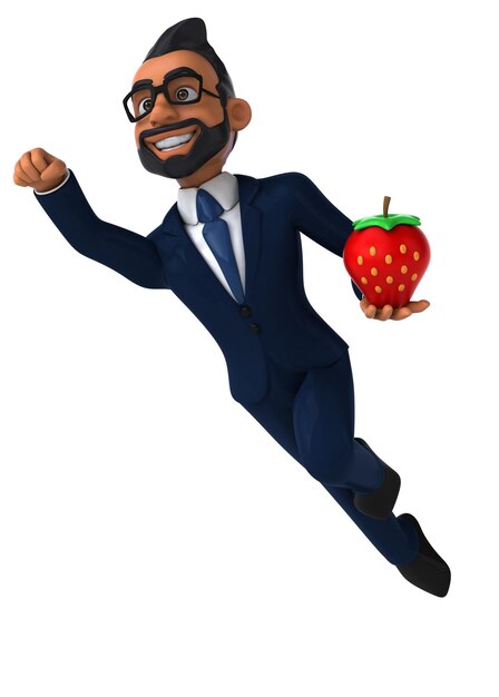 Fun 3D cartoon illustration of an indian businessman