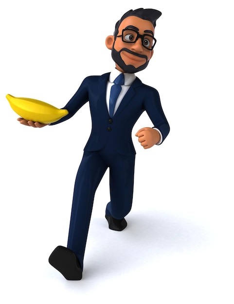 Fun 3D cartoon illustration of an indian businessman