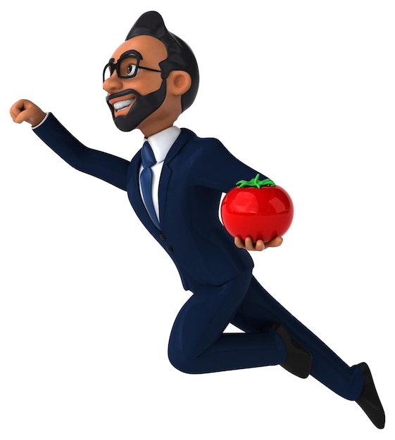 Fun 3D cartoon illustration of an indian businessman