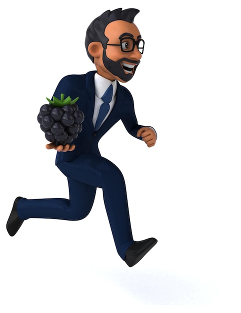 Fun 3D cartoon illustration of an indian businessman