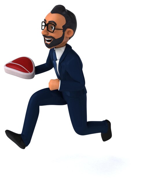 Fun 3d Cartoon Illustration Of An Indian Businessman