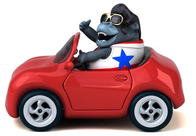 Free Stock Photos: Fun 3D Cartoon Illustration of a Rocker Gorilla