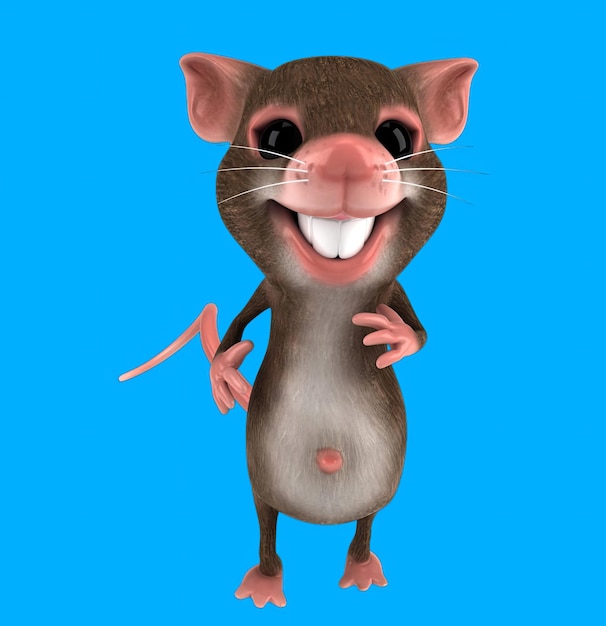 Забавная 3D мультфильмная мышь