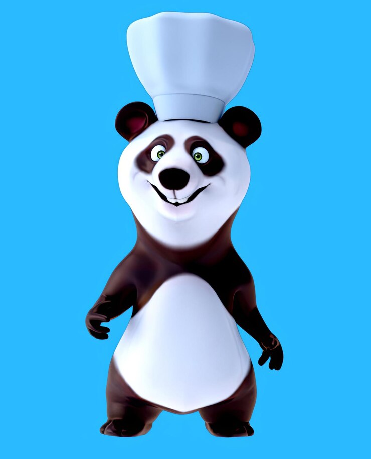 무료 Photo 재미있는 3d 만화 판다 이야기와 프레젠테이션