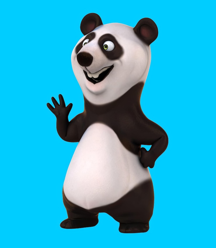 무료 Photo 재미있는 3d 만화 판다