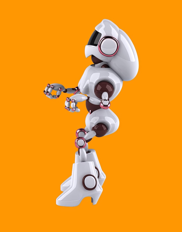 Free Photo fun 3d cartoon robot dancing