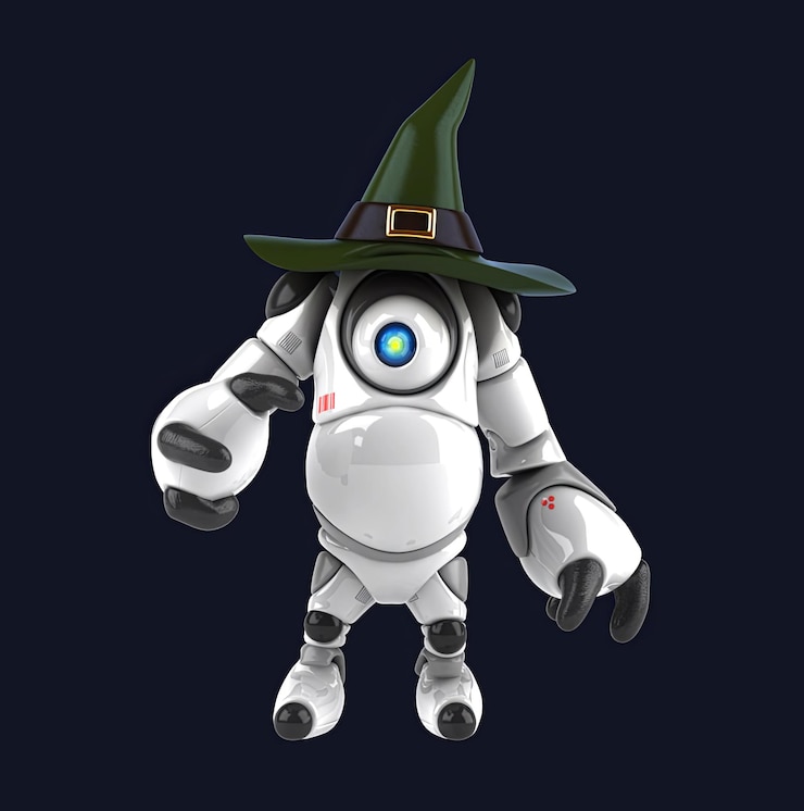 Free Photo fun 3d cartoon robot for halloween