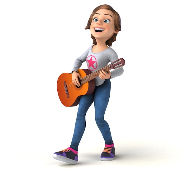 Весело 3D мультфильм девочка-подросток